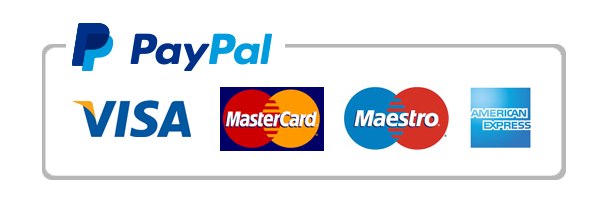 Accepted payment methods: PayPal, Visa, Mastercard, Maestro, American Express